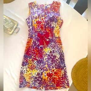 Calvin Klein sheath dress bright animal print, sleeveless